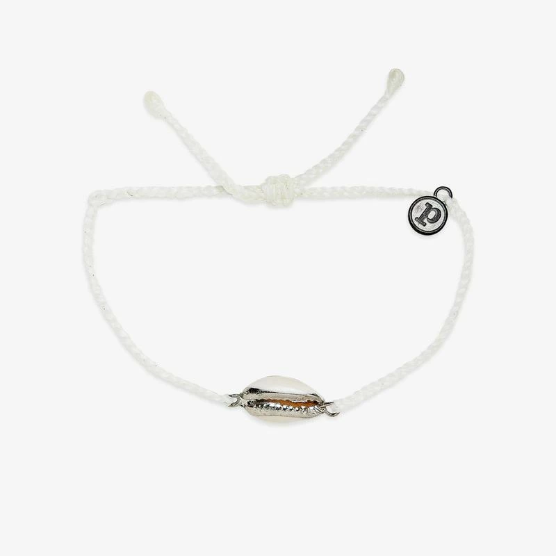 Pura Vida Costa Cowrie Silver Bracelet WHIT 1 Pura Vida Costa Cowrie Silver Bracelet WHIT