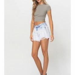 Vervet WOMEN Acid Wash HIGH RISE SHORTS