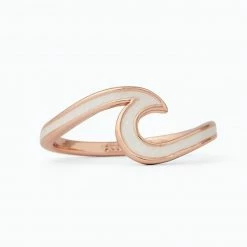 Pura Vida Enameled Wave Ring Rose/White Rings