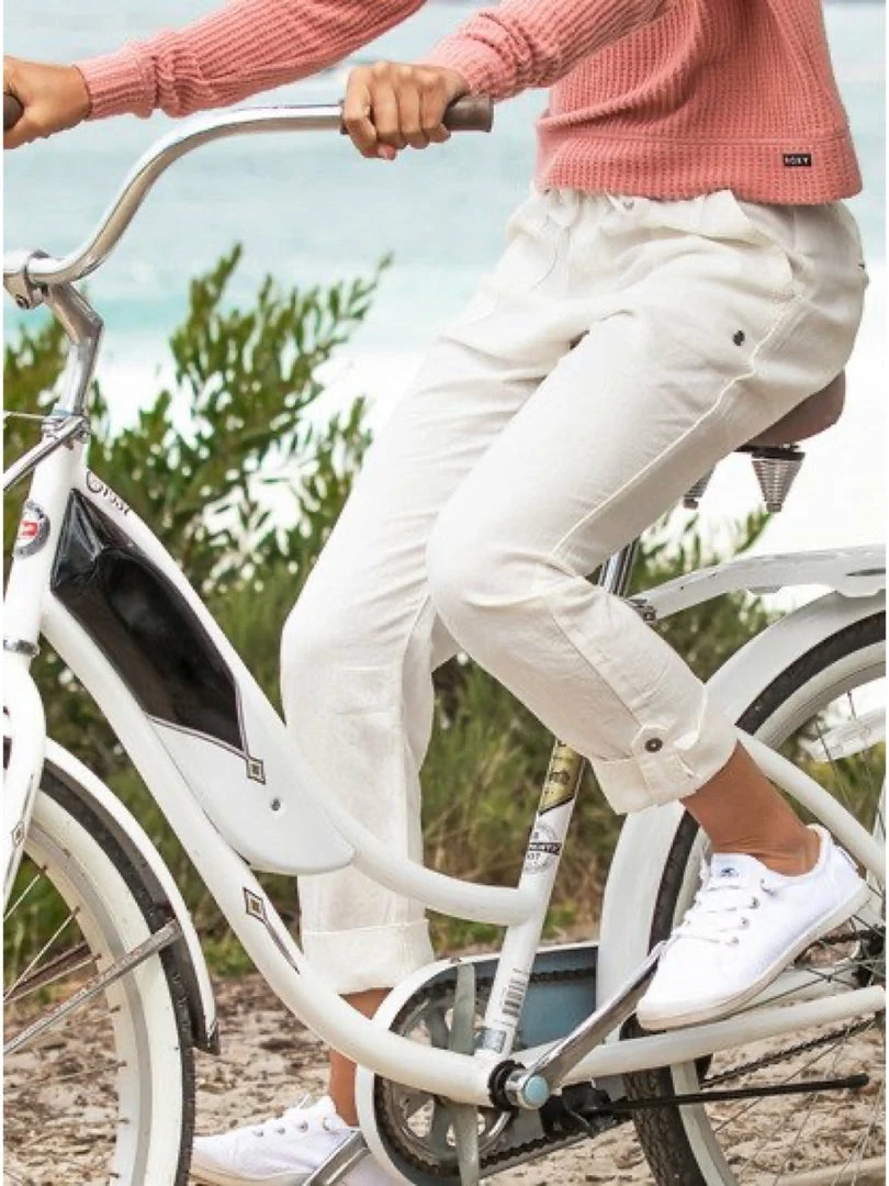 Roxy On The Seashore Linen Cargo Pants White WOMEN 1 Roxy On The Seashore Linen Cargo Pants White WOMEN