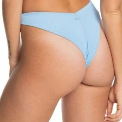 Leaf In Creek Rib Roxy Love Rib High Leg Cheeky Bikini Bottoms (POWDER BLUE (bgb0))