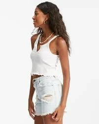 WOMEN Billabong Notch Tank Ribbed Tank Top 2 WOMEN Billabong Notch Tank Ribbed Tank Top