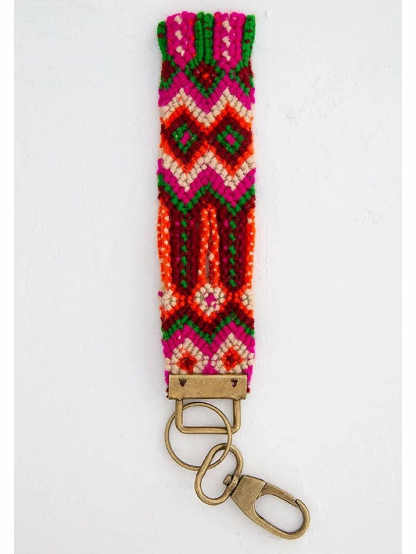 Natural Life Sayulita Key Fob Red Pink 1 Natural Life Sayulita Key Fob Red Pink