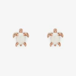Earrings Pura Vida Opal Sea Turtle Earring Rose Gold