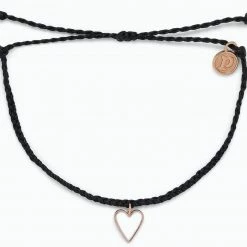 Bracelets Pura Vida Petite Heart Charm Black