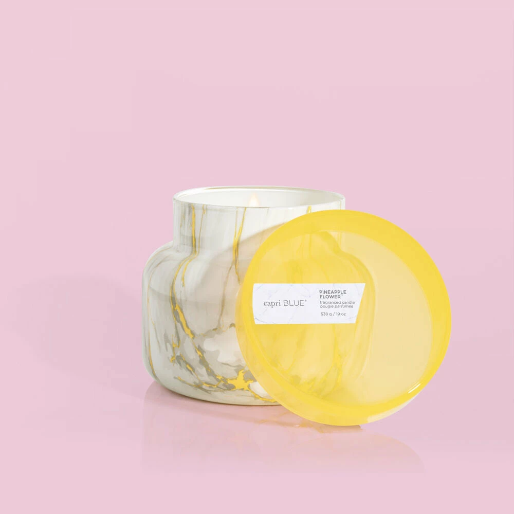 Capri Blue Pineapple Flower Marble Jar Candle 1 Capri Blue Pineapple Flower Marble Jar Candle