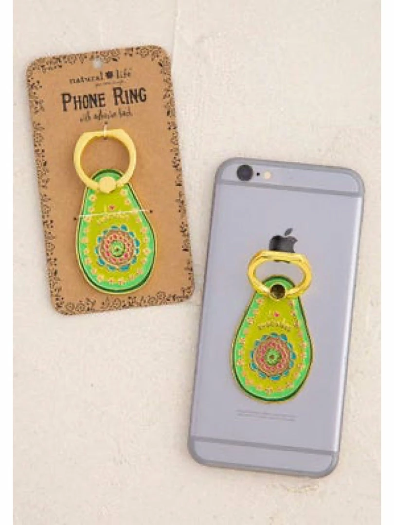 Natural Life Enamel Phone Ring Avocado 1 Natural Life Enamel Phone Ring Avocado