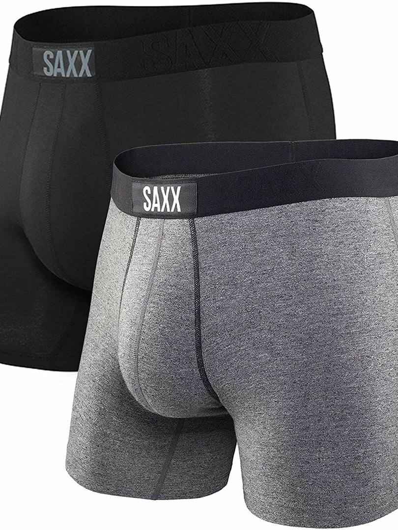 Base Layers & Underwear Saxx Vibe 2 Pack Boxer Brief / Graphite Stacked Heather 1 Base Layers & Underwear Saxx Vibe 2 Pack Boxer Brief / Graphite Stacked Heather