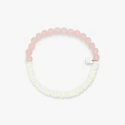 Pura Vida Puka Shell & Frosted Bead Pink WOMEN