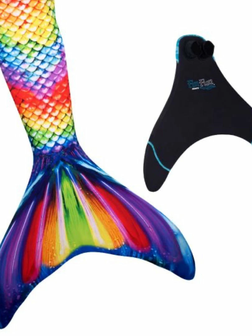 Fin Fun Mermaid Tails W/ Monofin Rainbow Reef 2 Fin Fun Mermaid Tails W/ Monofin Rainbow Reef