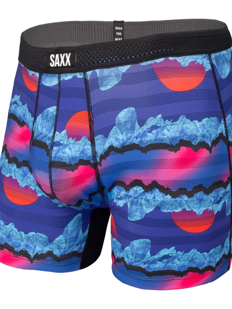 Saxx Hot Shot Boxer Brief-Blue Iceberg Stripe 1 Saxx Hot Shot Boxer Brief-Blue Iceberg Stripe