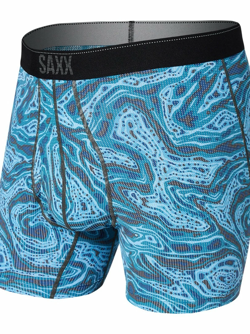 Saxx Quest Boxer Brief Fly - Malibu Ripple Effect Base Layers & Underwear 1 Saxx Quest Boxer Brief Fly - Malibu Ripple Effect Base Layers & Underwear