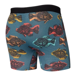 Saxx Quest Boxer Brief Fly -Shadow Fish- Storm Blue