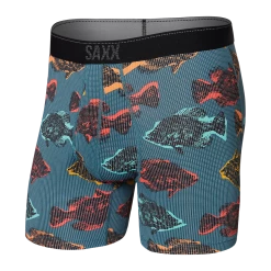 Saxx Quest Boxer Brief Fly -Shadow Fish- Storm Blue