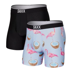 Saxx Volt 2 Pack Boxer Brief / Flamingo Dream/Black Base Layers & Underwear
