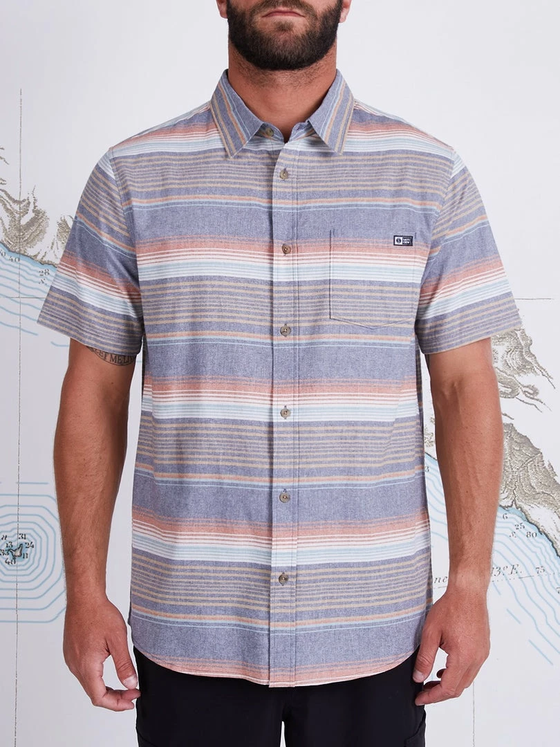 Salty Crew MAINLAND S/S WOVEN Men's Shirt Dk Slate 1 Salty Crew MAINLAND S/S WOVEN Men's Shirt Dk Slate