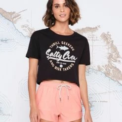Salty Crew Women's SCRIPTED CROP TOP