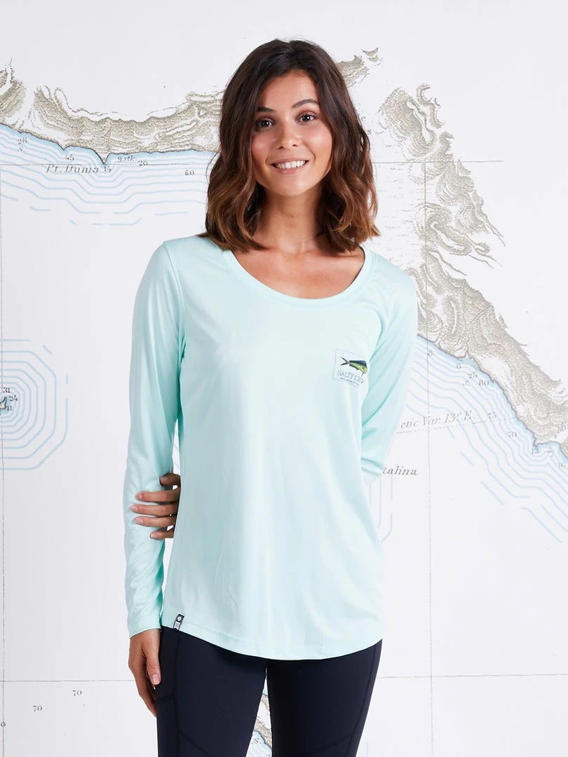 Salty Crew Women's EL DORADO SCOOP NECK SUNSHIRT 2 Salty Crew Women's EL DORADO SCOOP NECK SUNSHIRT