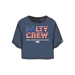 Salty Crew Women's STARS AND STRIPES CROP BF TEE
