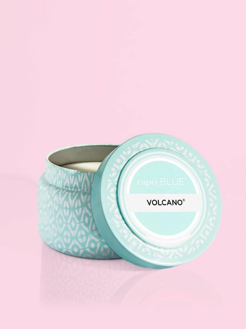 Capri Blue Volcano Signature Printed Travel Tin Candle Aqua HOME 1 Capri Blue Volcano Signature Printed Travel Tin Candle Aqua HOME